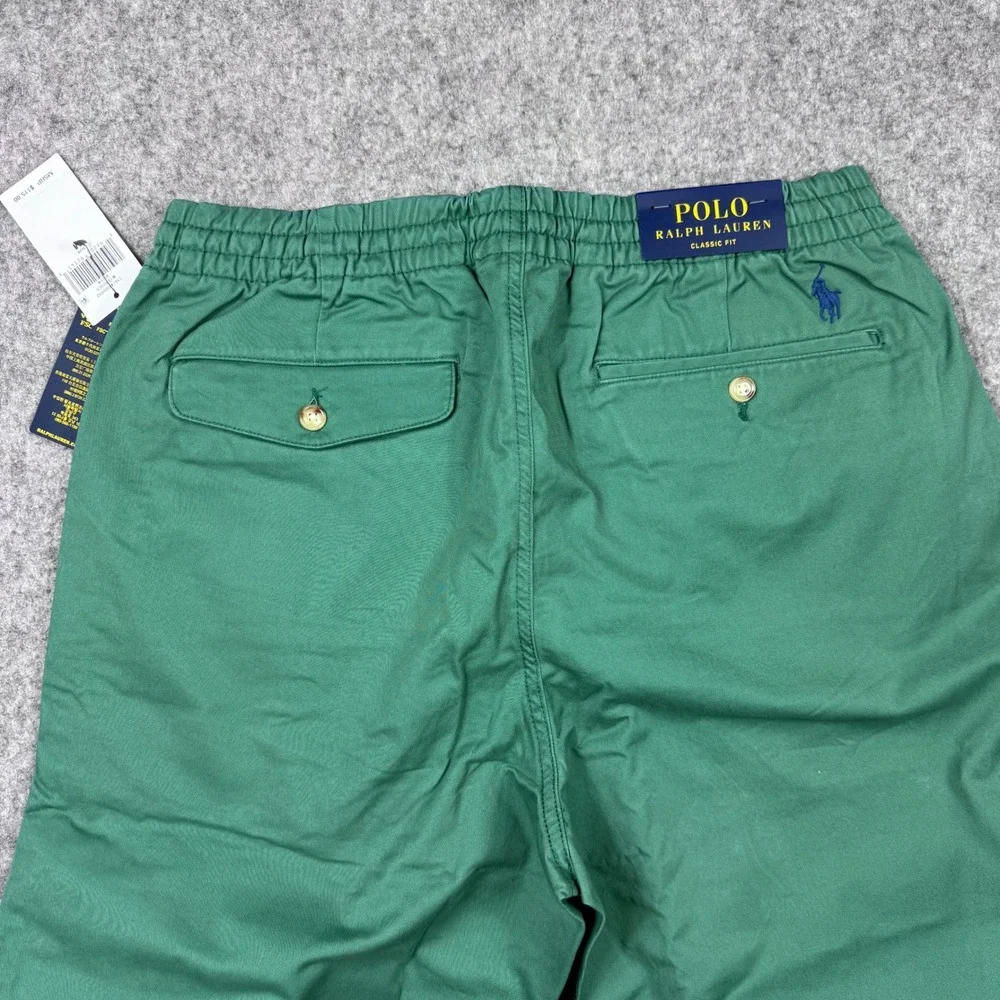 Polo Ralph Lauren Chino Pants Mens Md Green Classic Elastic Waist  MSRP $115 NEW